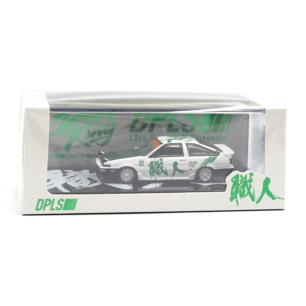 *PRESALE Inno64 Toyota Sprinter Trueno AE86 Drift King DPLS Biały *EXCLUSIVE HK Special Edition