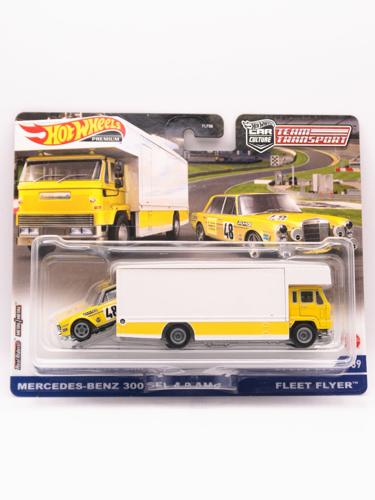 Team Transport Mercedes Benz 300 SEL 6.8 AMG + Fleet Flyer Żółty