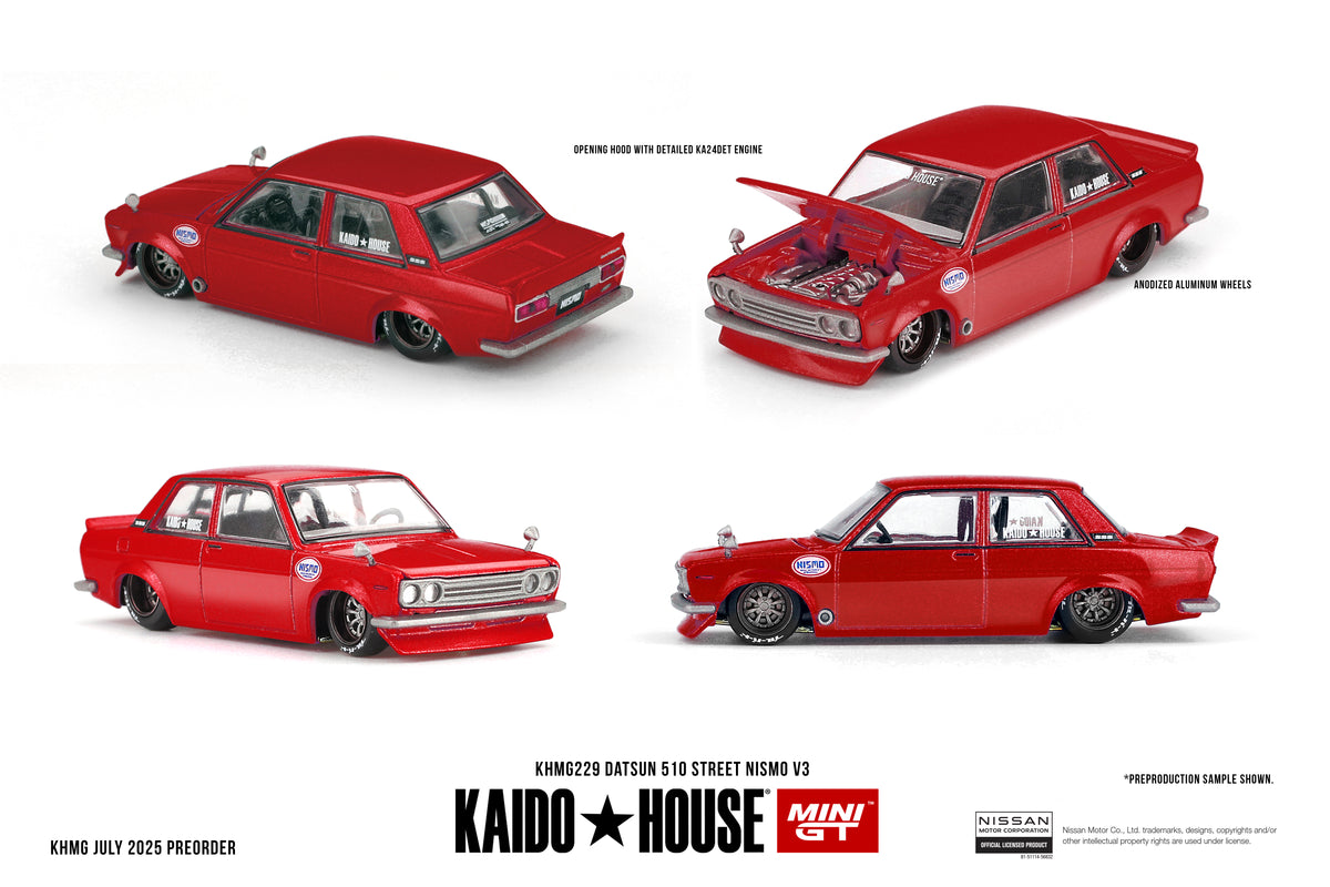 *PRESALE Kaido House #229 Datsun 510 Street Nismo V3 1969 Czerwony