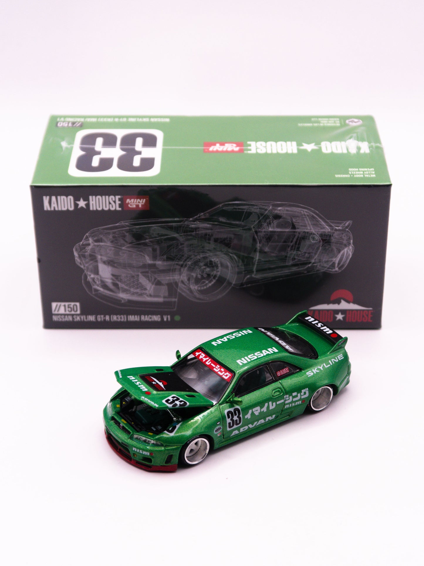 Kaido House Nissan Skyline GT-R R33 IMAI Racing V1 #150 Zielony