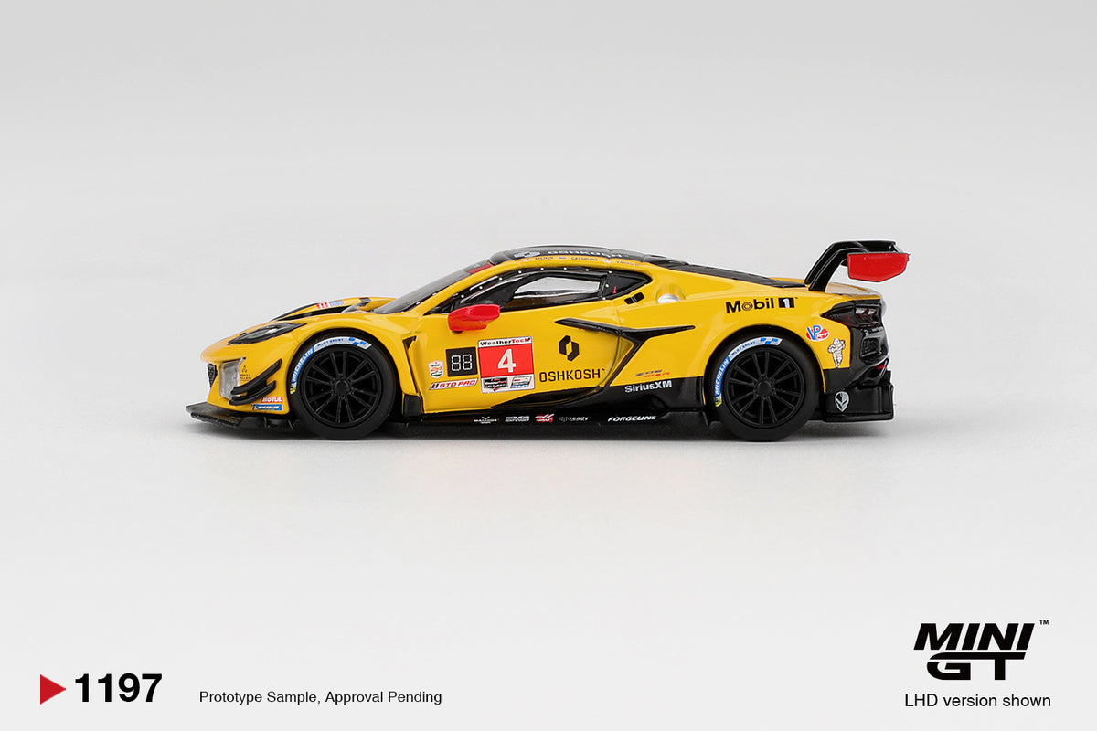 *PRESALE Mini GT #1197 Chevrolet Corvette Z06 GT3.R Pratt Miller Daytona 24H Żółty *Pudełko