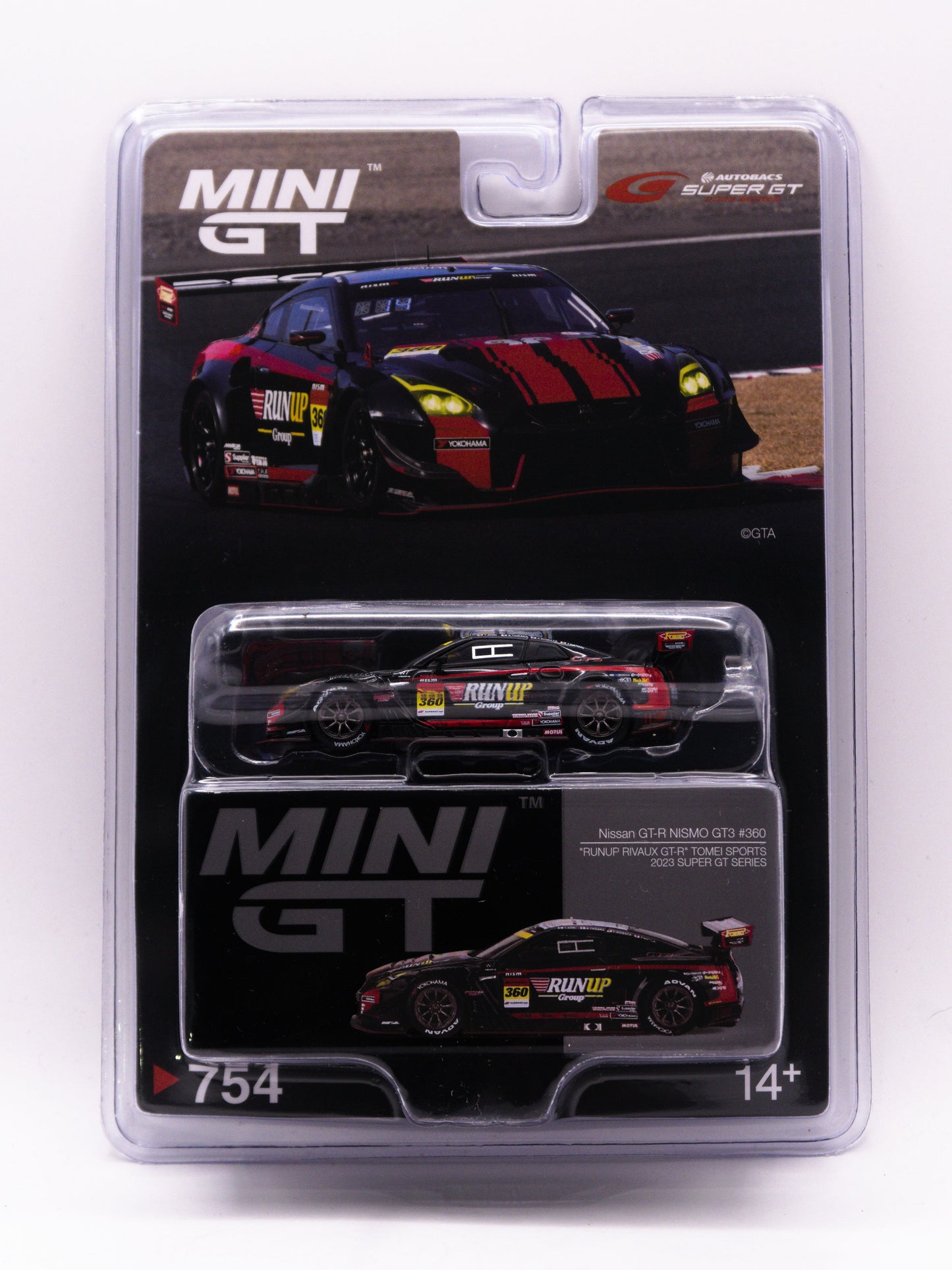 Mini GT 754 Nissan GT-R Nismo GT3 #360 RunUp Czarny