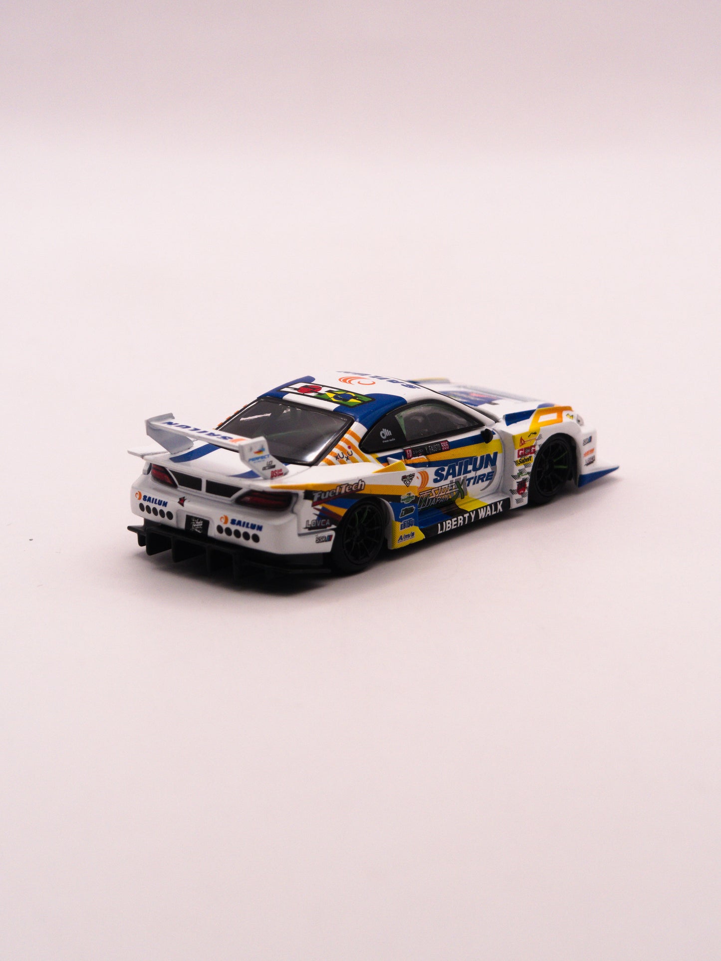 Mini GT #895 Liberty Walk LB-Super Silhouette Nissan S15 Silvia #555 2023 Formula Drift Japan