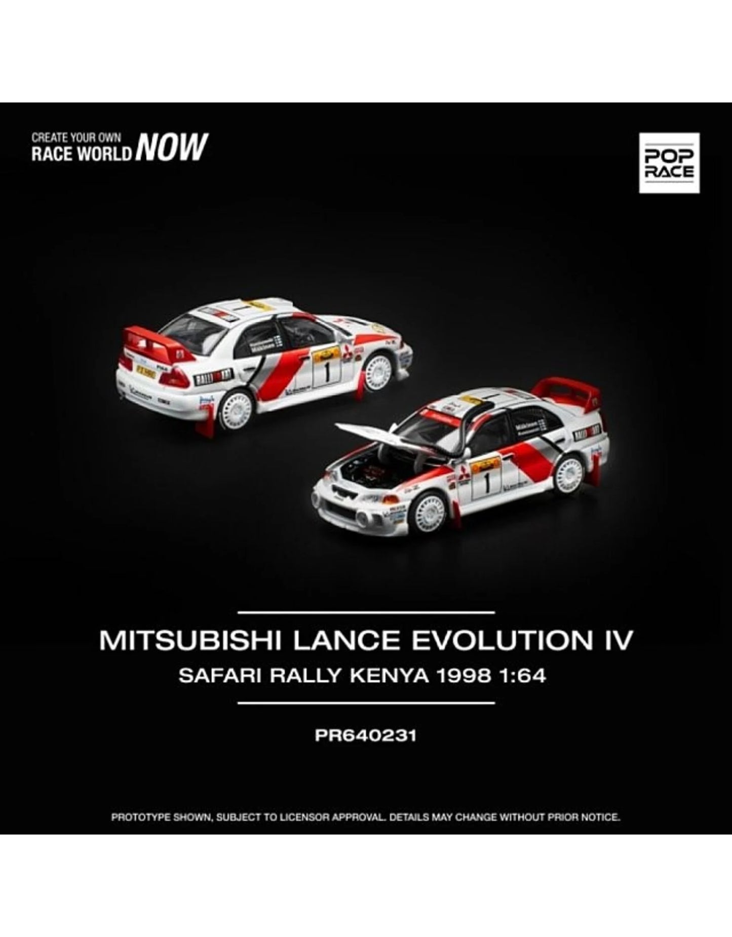 *PRESALE Pop Race Mitsubishi Lancer Evolution IV Biały Safari Rally Kenya 1998