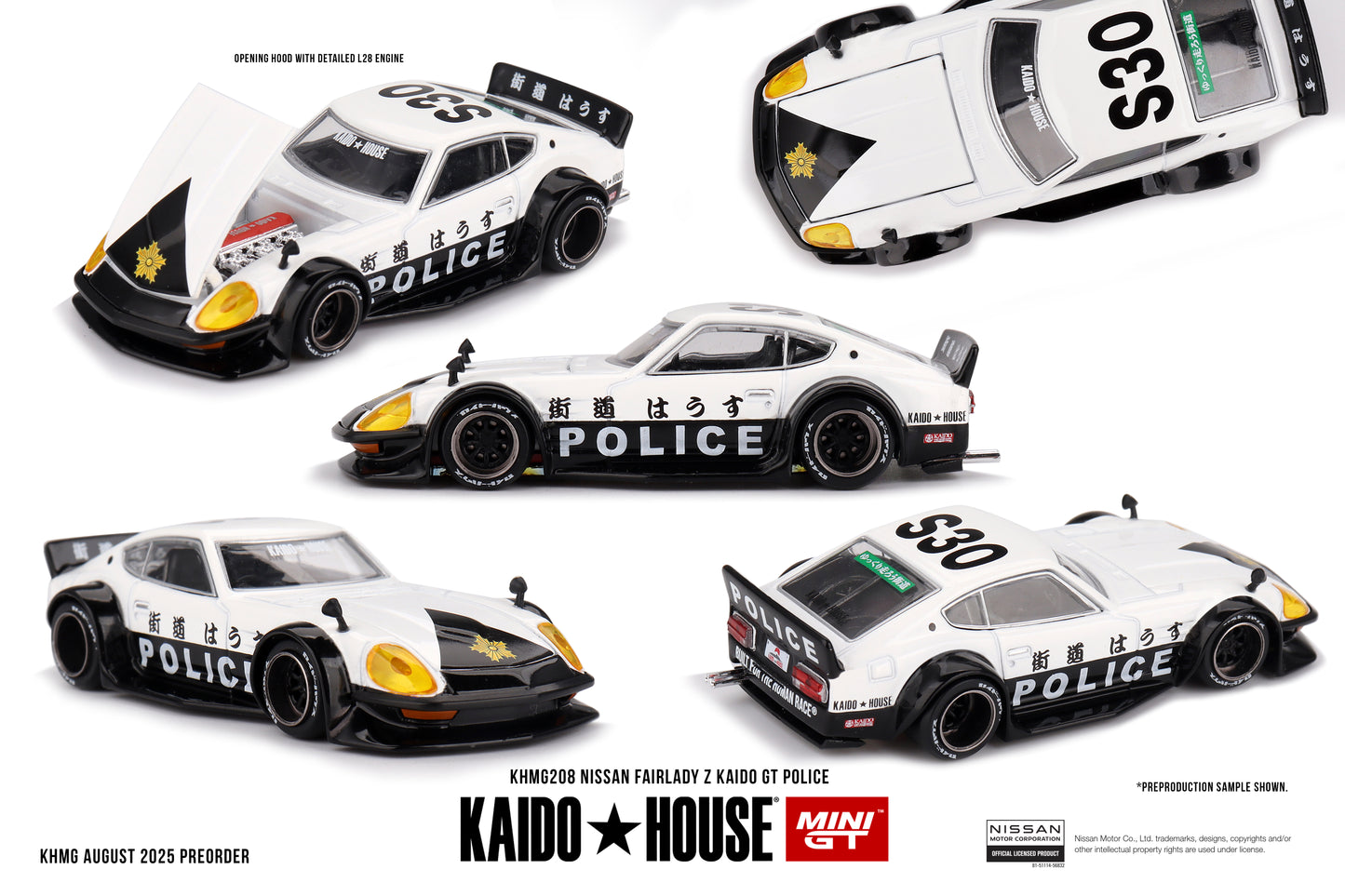 *PRESALE Kaido House #208 Nissan Fairlady Z Police Czarno-Biały