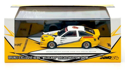 *PRESALE Inno64 Toyota Sprinter Trueno AE86 Brunei Diecast Kustom Show 2024 Żółty