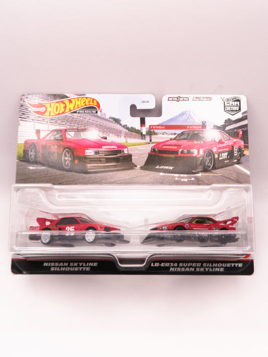 2-Pak Nissan Skyline KDR30 + Nissan Skyline R34 LBWK Silhouette Czerwono-Czarny