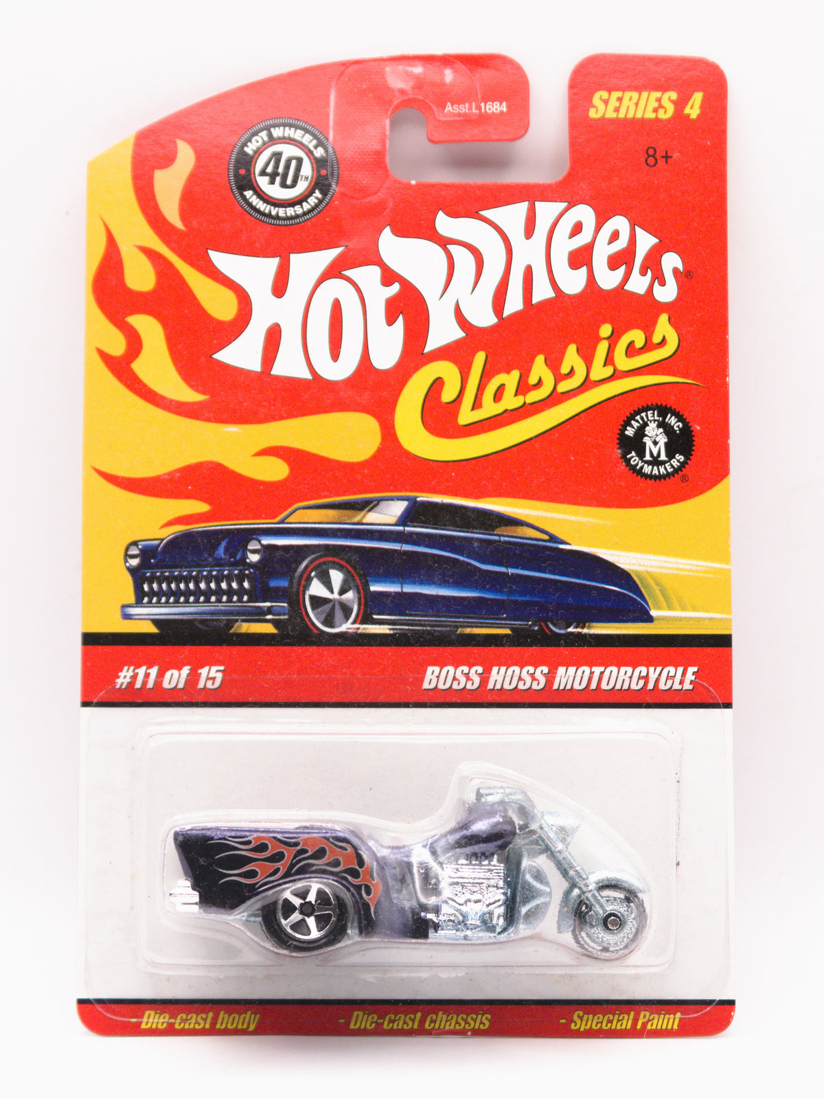 Hot Wheels Classics Boss Hoss Motorcycle Granatowy