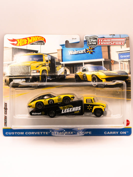 Team Transport Custom Corvette Stingray Coupe + Carry On Legends Tour Żółty *USZKODZONY