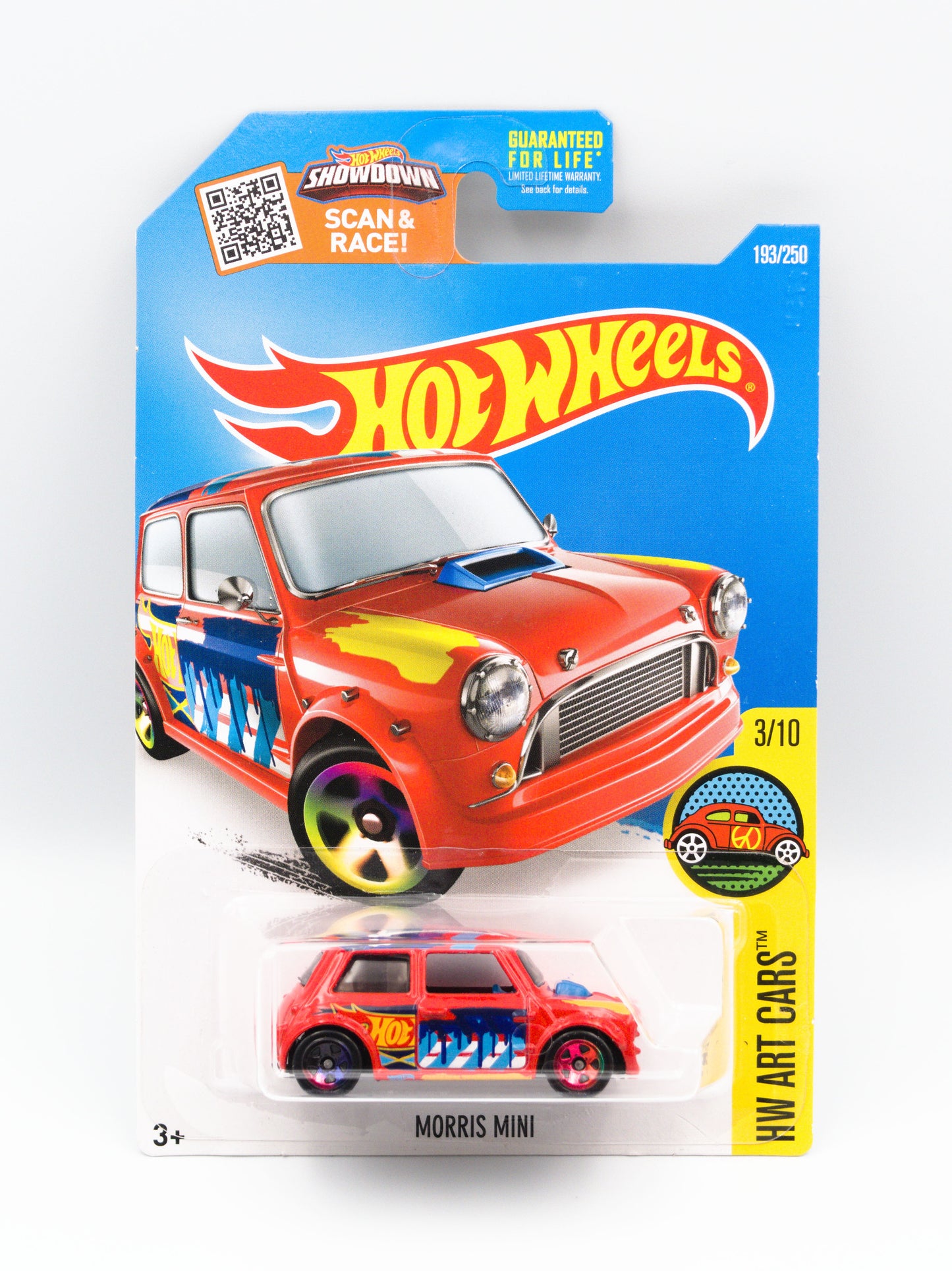 Morris Mini Czerwony Graffiti z Czerwoną felgą