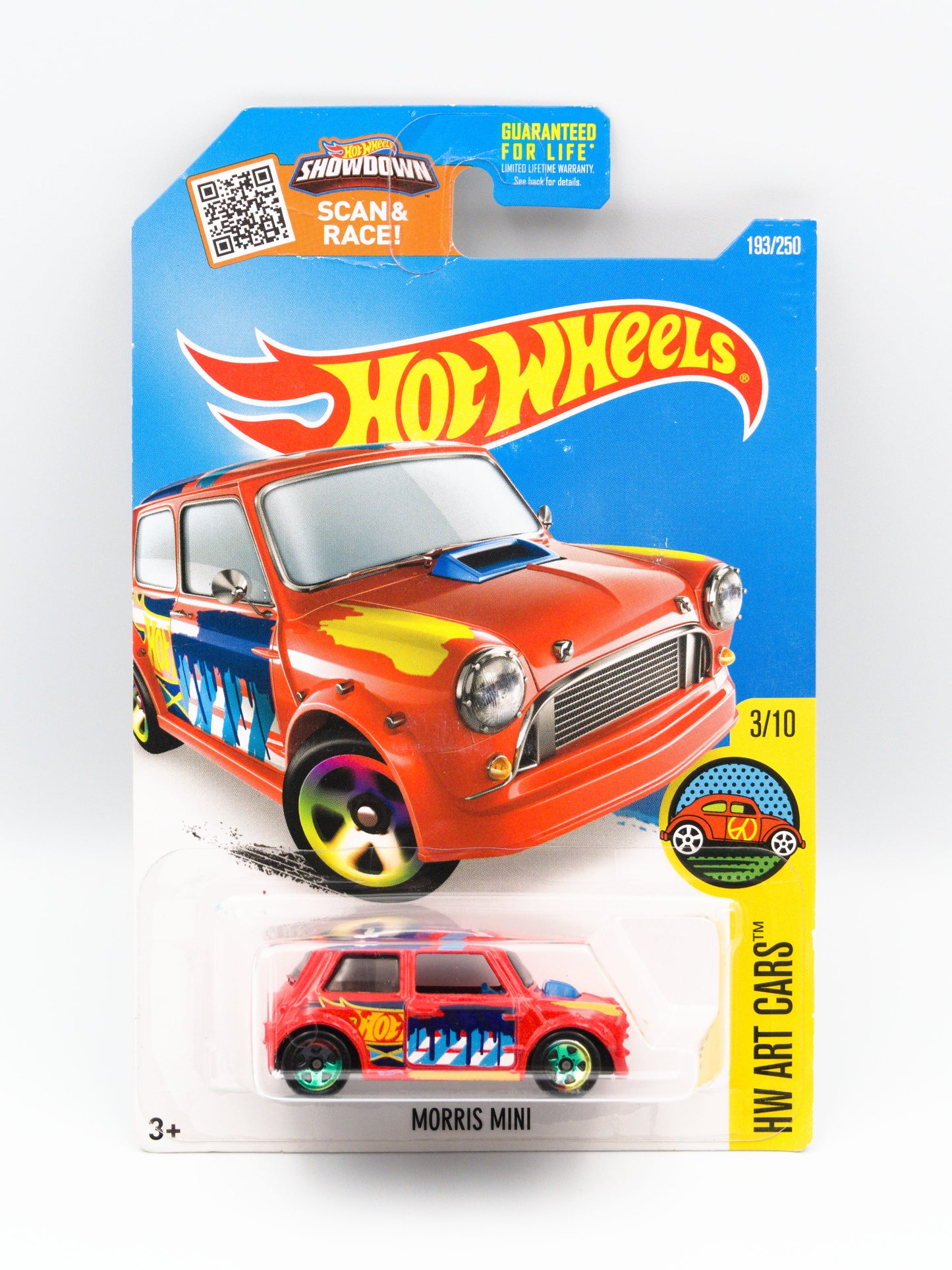 Morris Mini Czerwony Graffiti z Zieloną felgą