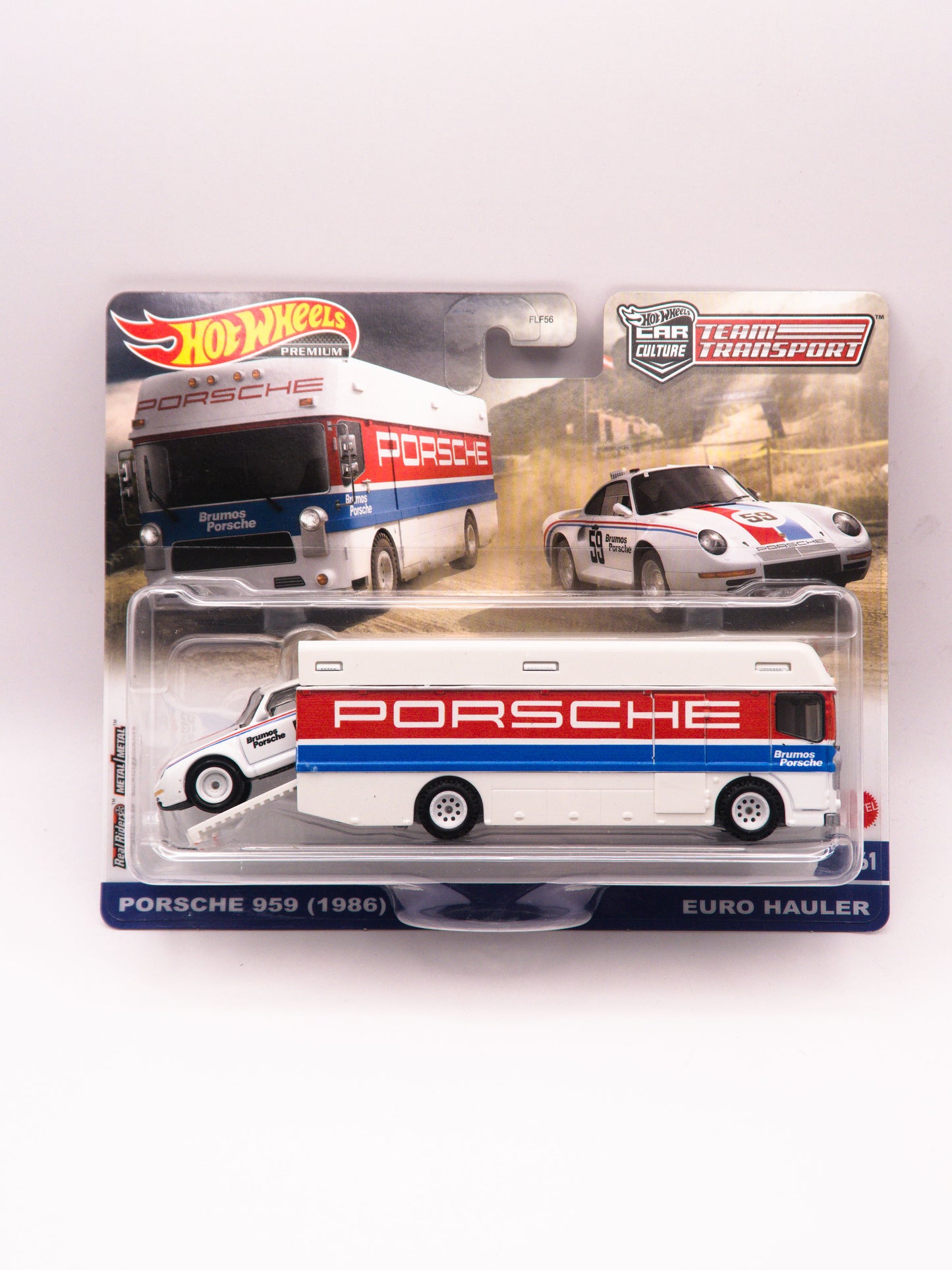 Team Transport Porsche 959 + Euro Hauler Biały