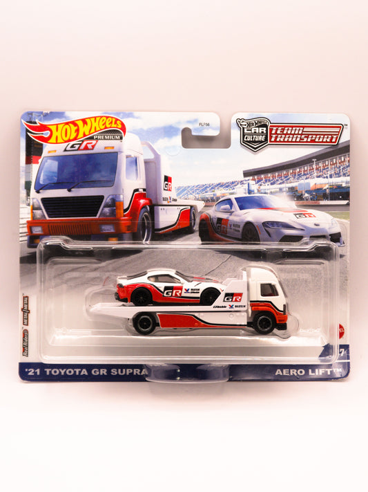 Team Transport '21 Toyota GR Supra + Aero Lift GR Biało-Czerwony Premium *Odklejony