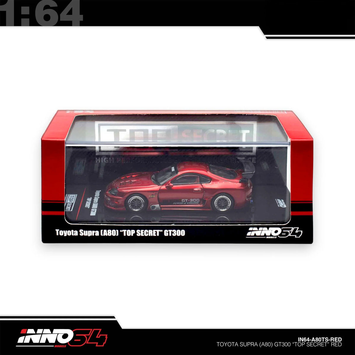 *PRESALE Inno64 Toyota Supra MK4 Top Secret GT-300 Czerowny Chrom