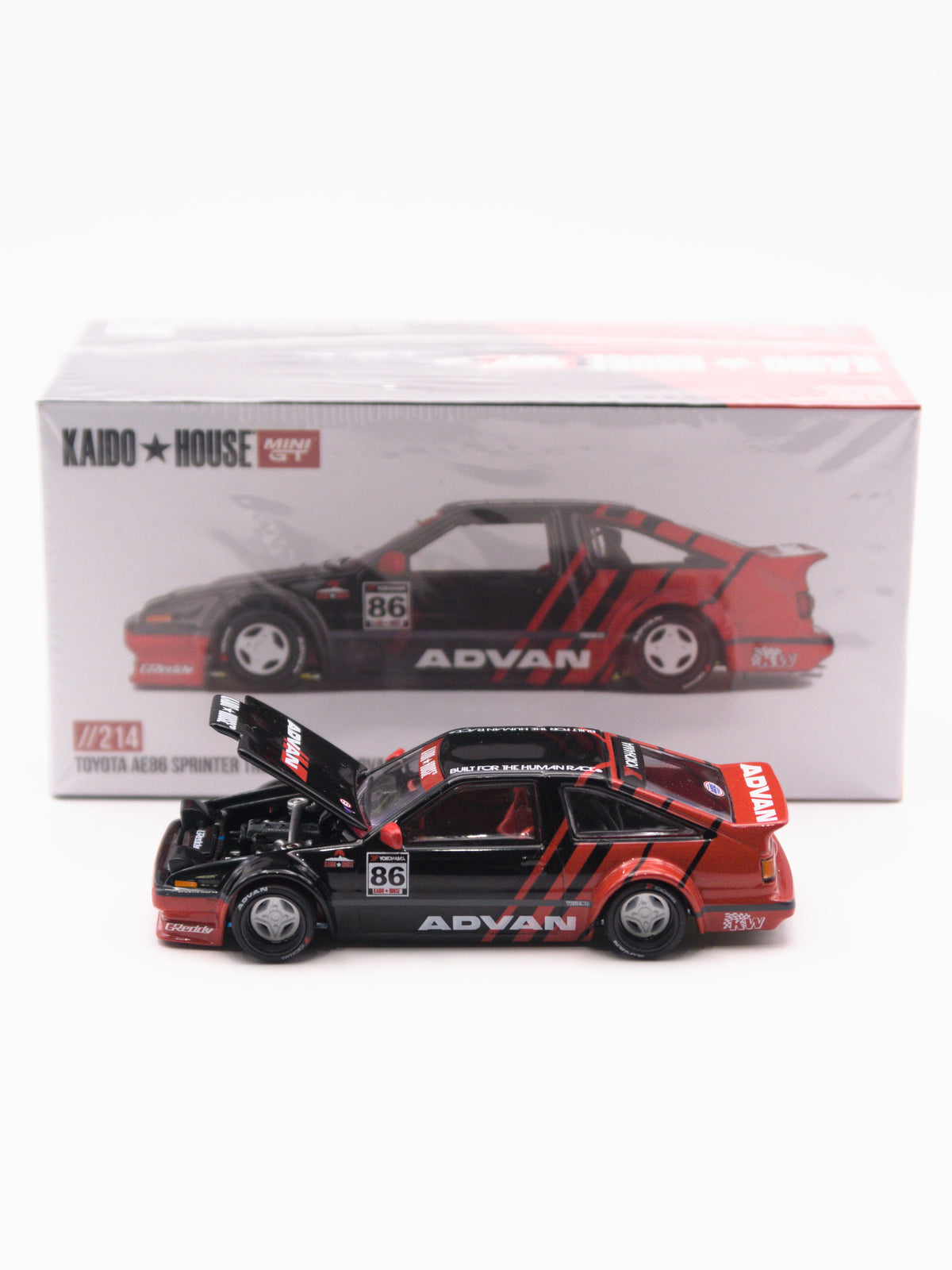 Kaido House #214 Toyota AE86 Sprinter Trueno Kaido Advan Czerwony