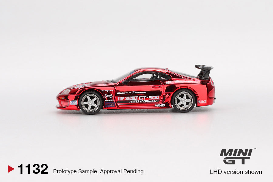 *PRESALE Mini GT #1132 Toyota Supra MK4 Top Secret GT-300 Czerwony Chrom *Blister