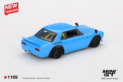 *PRESALE Mini GT #1169 Nissan Hakosuka Baby Blue LBWK Niebieski *Blister!