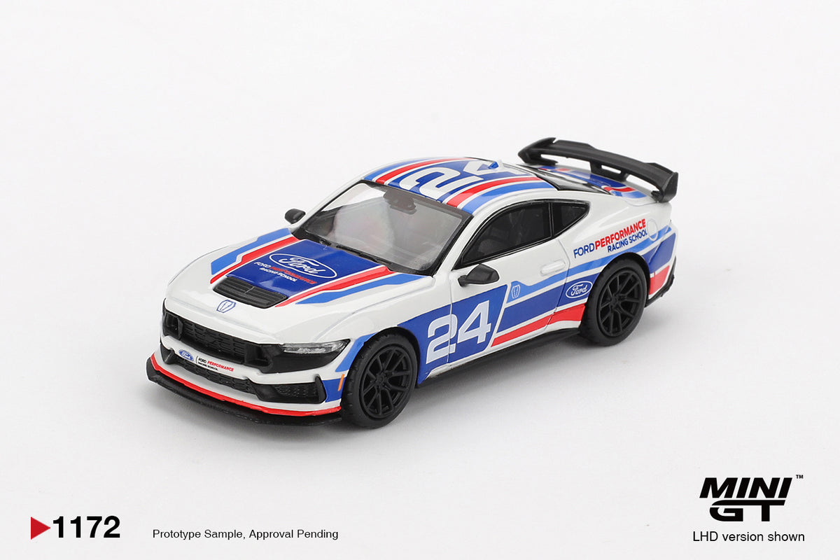 *PRESALE Mini GT #1172 Ford Mustang Dark Horse #24 Ford Performance Racing School Biały *Pudełko