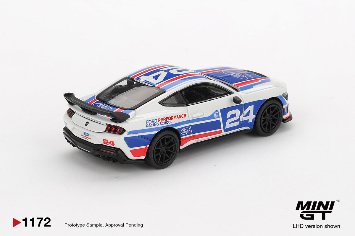*PRESALE Mini GT #1172 Ford Mustang Dark Horse #24 Ford Performance Racing School Biały *Pudełko