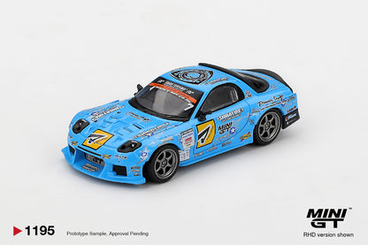 *PRESALE Mini GT #1195 Mazda RX-7 FD3S Re-Amemiya D1GP 2025 Niebieski *Pudełko