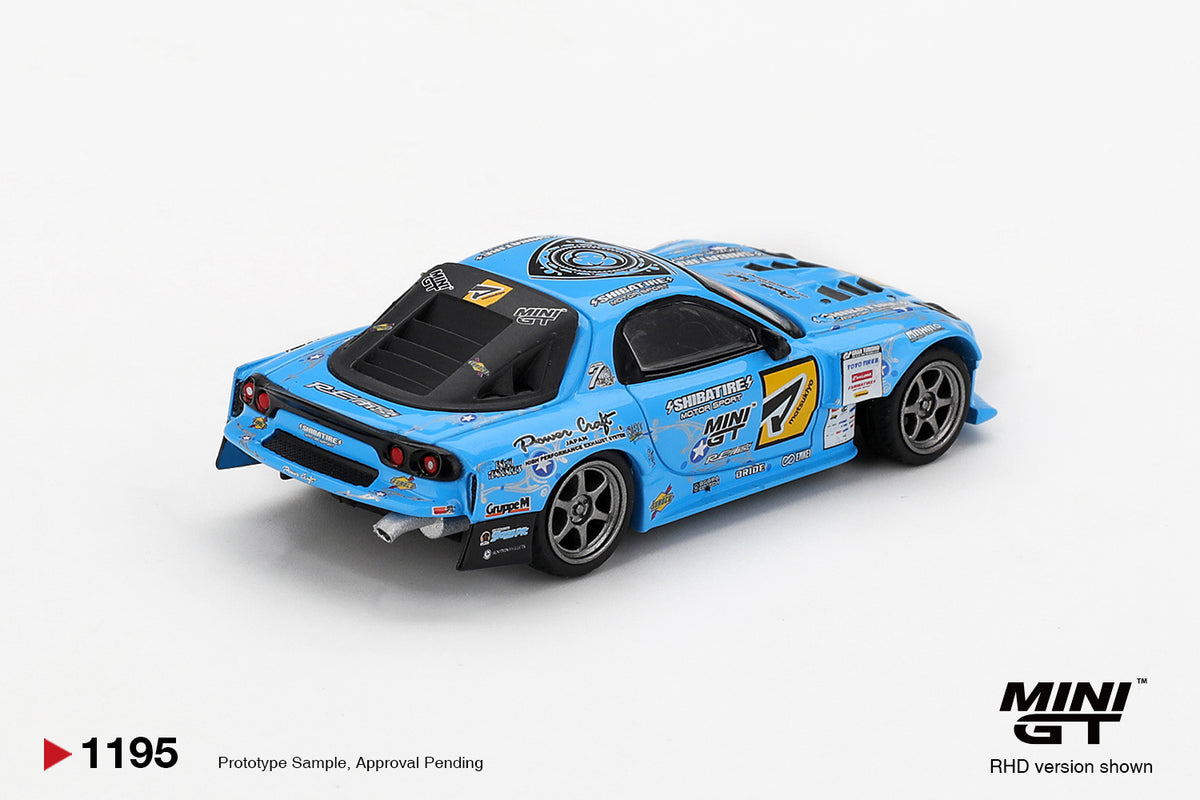 *PRESALE Mini GT #1195 Mazda RX-7 FD3S Re-Amemiya D1GP 2025 Niebieski *Pudełko
