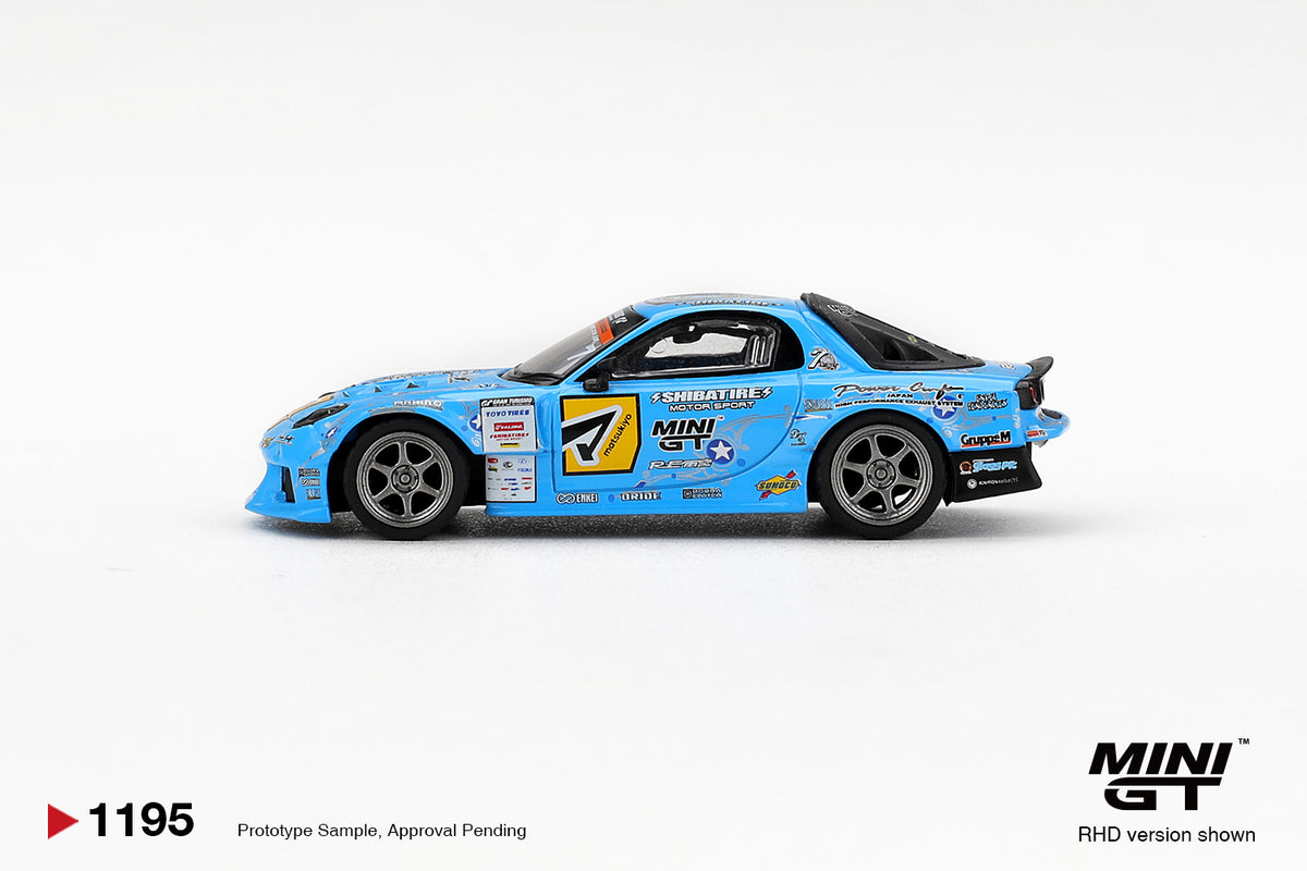 *PRESALE Mini GT #1195 Mazda RX-7 FD3S Re-Amemiya D1GP 2025 Niebieski *Pudełko