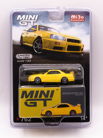 Mini GT Nissan Skyline R34 Żółty #762