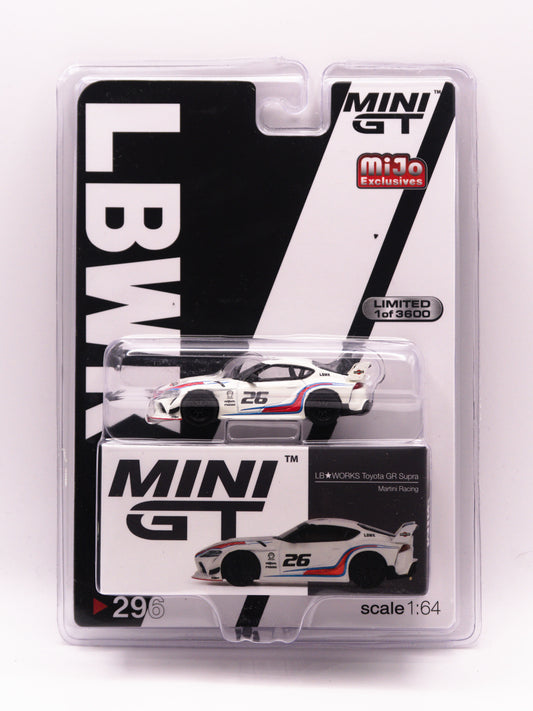 Mini GT 296 LB WORKS Toyota GR Supra Martini Racing Biała