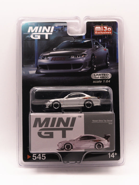 Mini GT 545 Nissan Silvia S15 Top Secret Srebrny