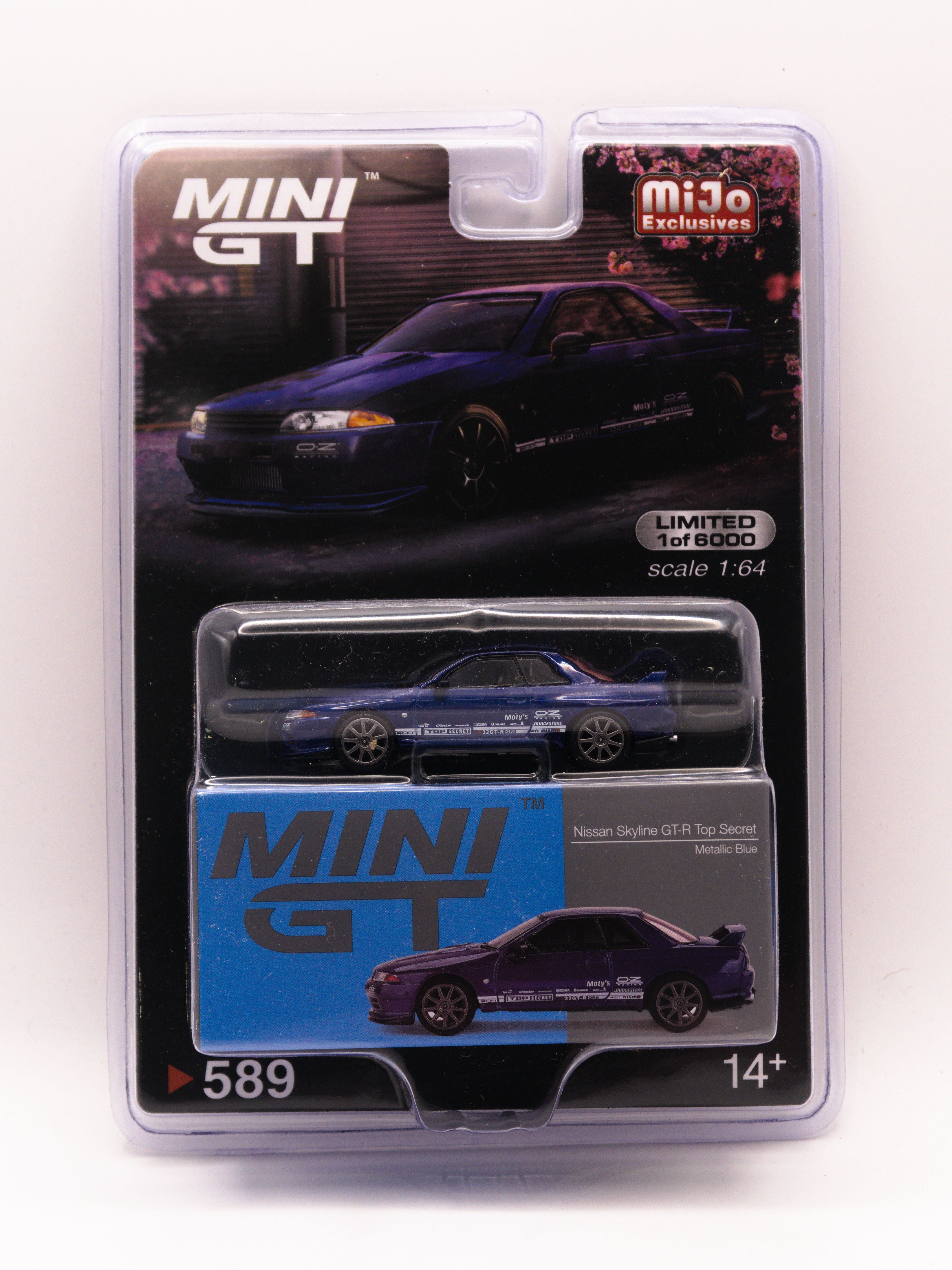 Mini GT 589 Nissan Skyline GT-R R32 Top Secret Niebieski