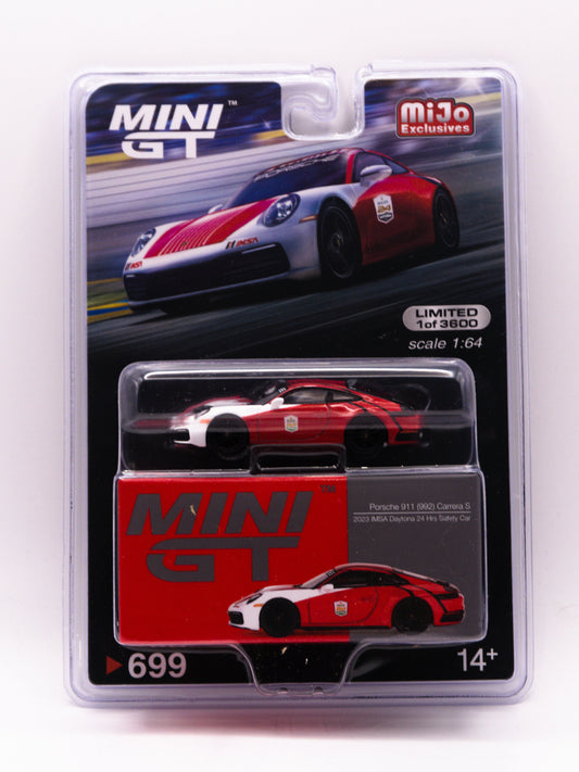 Mini GT 699 Porsche 911 (992) Carrera S IMSA Daytona 24h Czerwony