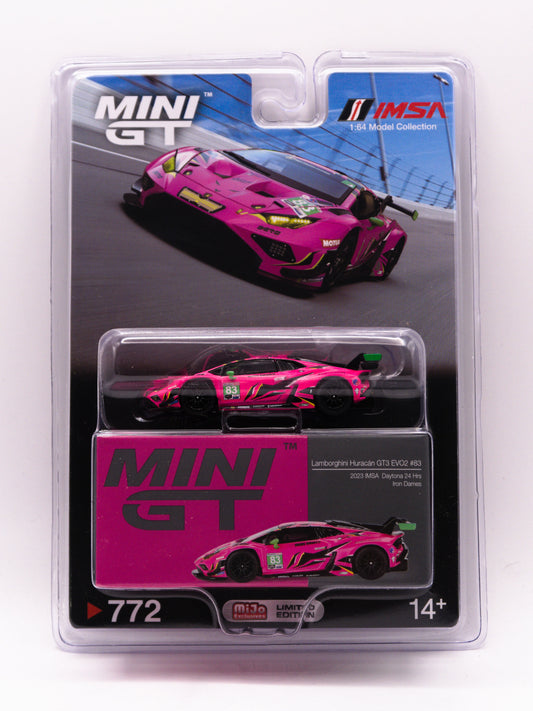 Mini GT 772 Lamborghini Huracan GT3 EVO2 #83 IMSA DAYTONA Różowy