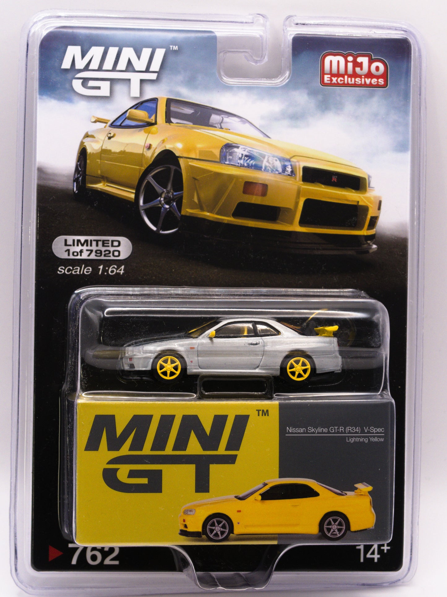 Mini GT CHASE Nissan Skyline R34 Żółty #762