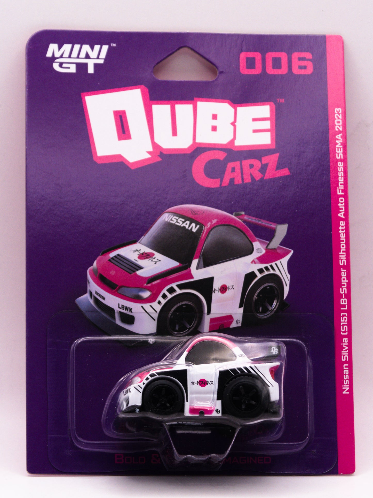 Mini GT Qube Carz 006 Nissan Silvia S15 LB-Super Silhouette Auto Finesse SEMA 2023