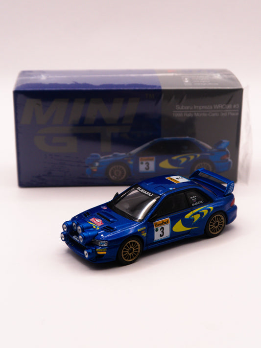 Mini GT #975 Subaru Impreza WRC98 #3 1998 Monte-Carlo 3rd Place Niebieski *PUDEŁKO