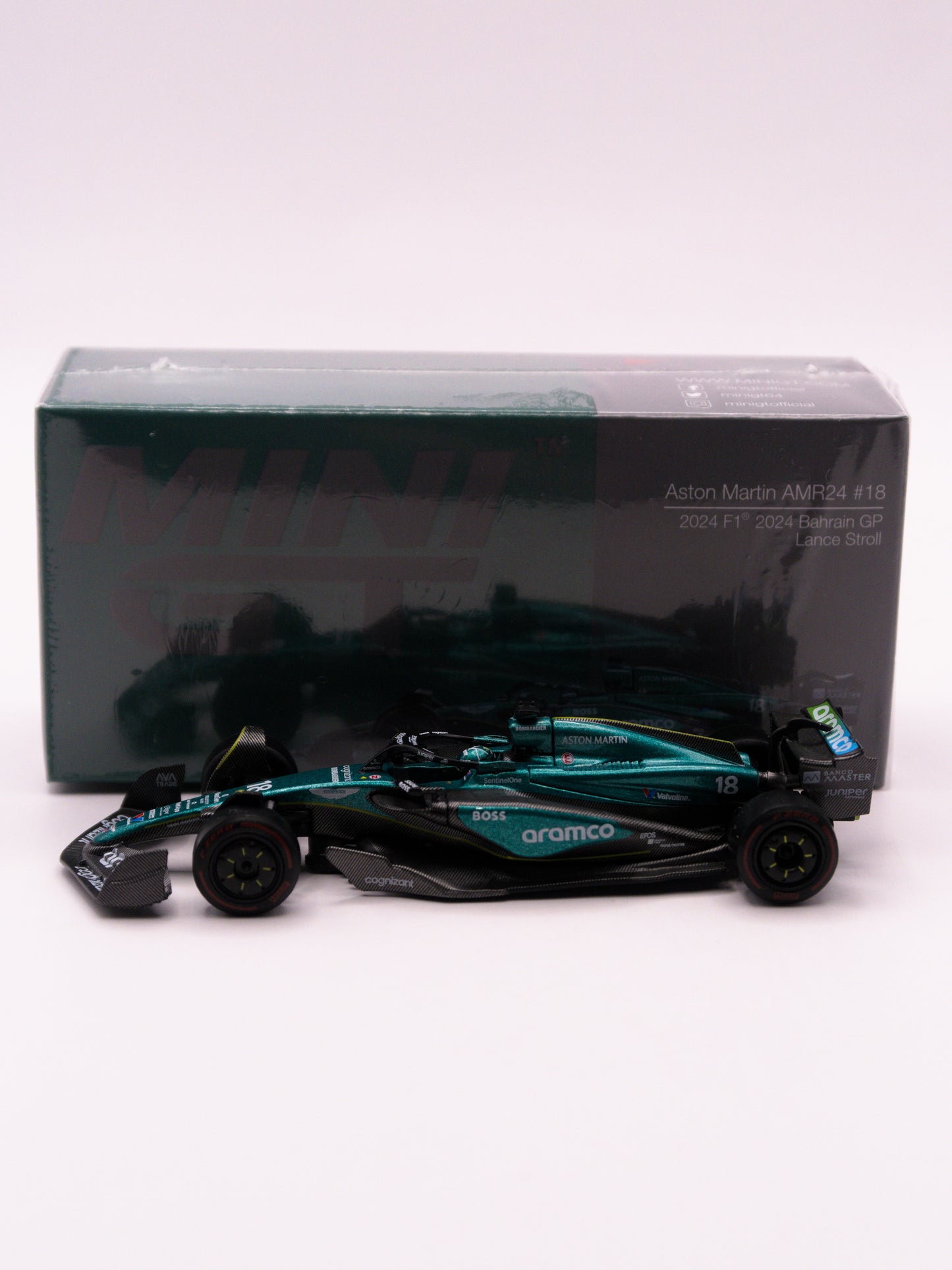 Mini GT #1001 Aston Martin AMR24 Bahrain - Lance Stroll #18 *Pudełko