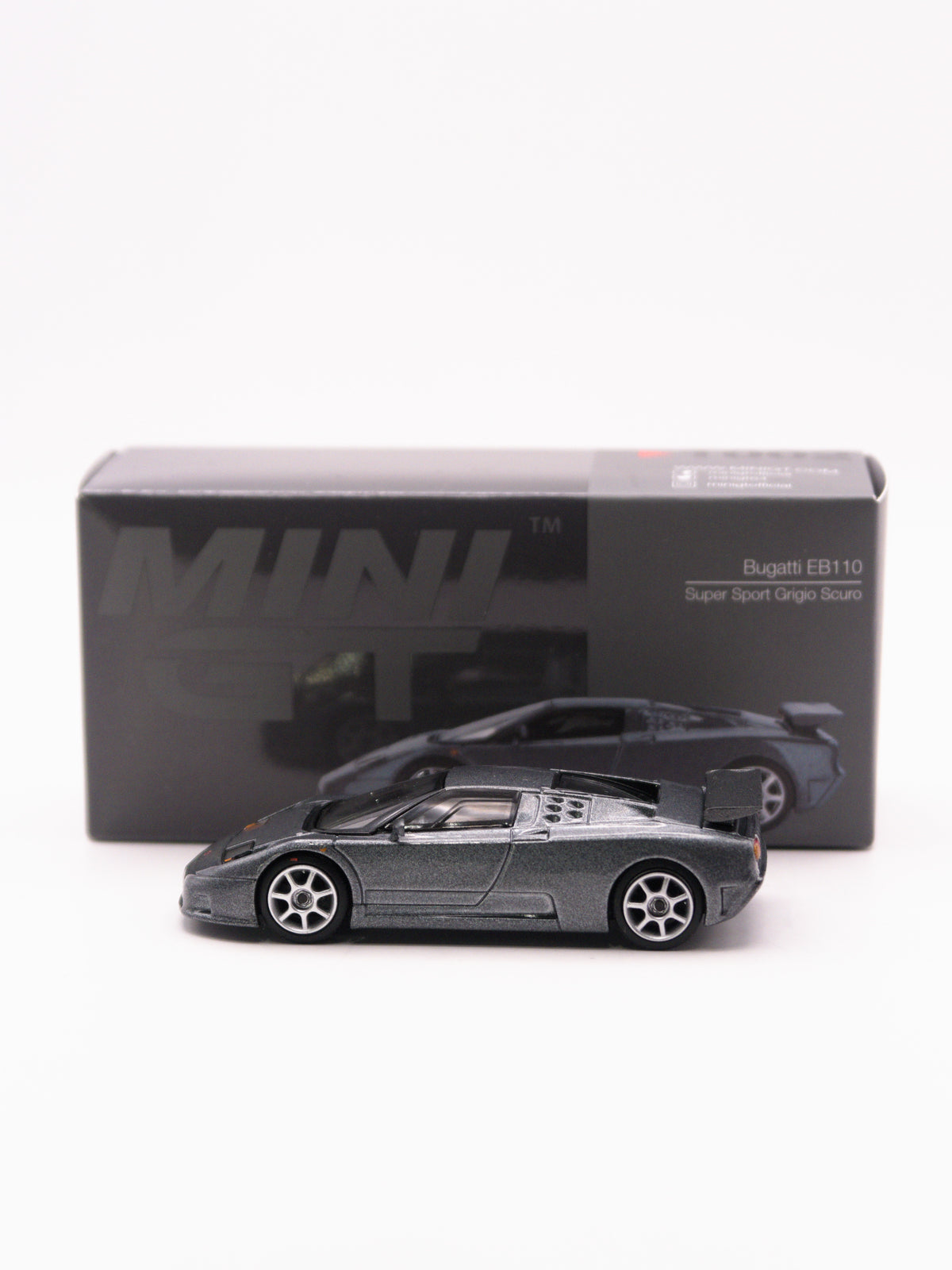 Mini GT #1002 Bugatti EB110 Super Sport Grigio Scuro Szary *OTWARTY