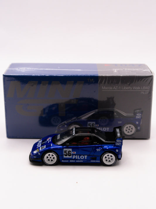 Mini GT #1047 Mazda AZ-1 Liberty Walk LB40 PILOT Niebieski *Pudełko