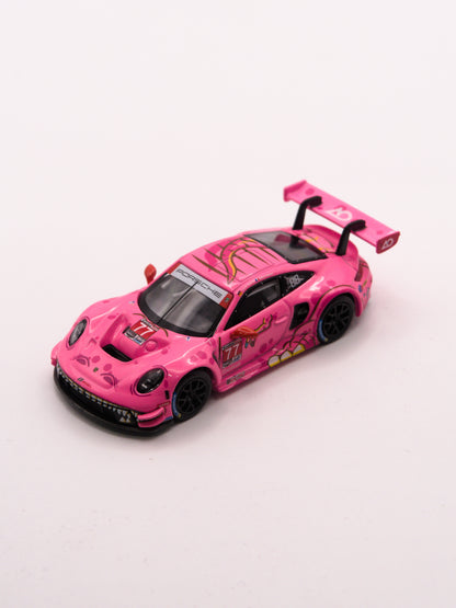 Mini GT #1052 ROXY Porsche 911 GT3 R #77 2024 IMSA ROAD AMERICA AO Racing Różowy