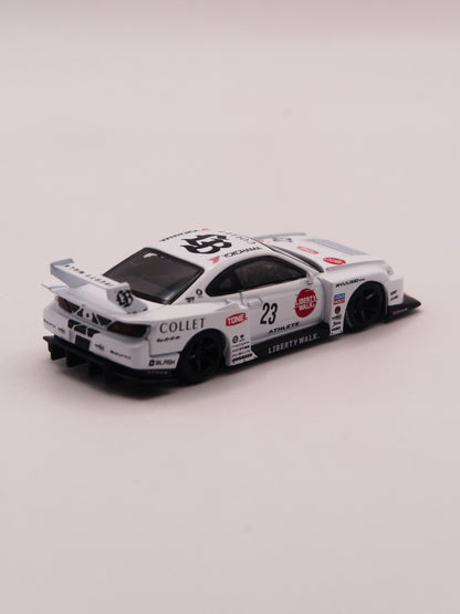 Mini GT #1054 Nissan Silvia S15 Liberty Walk Super Silhouette Athlete Biały