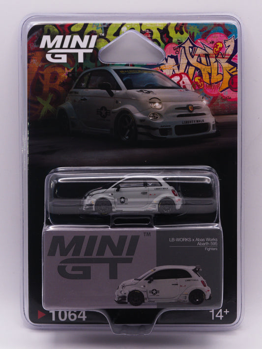 Mini GT #1064 Fiat 595 Abarth Liberty Walk x ABAS Works Fighters Szary *BLISTER