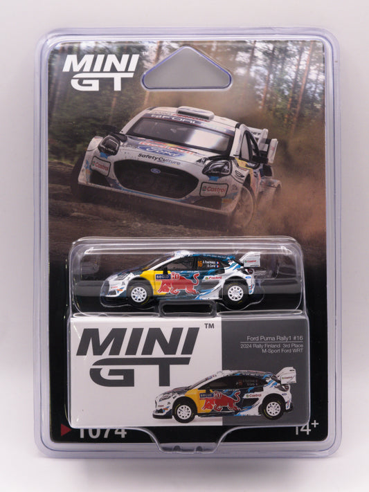 Mini GT #1074 Ford Puma Rally 1 #16 2024 Rally Finland 3rd Place Biały *Blister