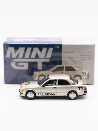 Mini GT #1076 Mercedes Benz 190E 2.3-16 #11 Ayron Senna z Figurką *PUDEŁKO