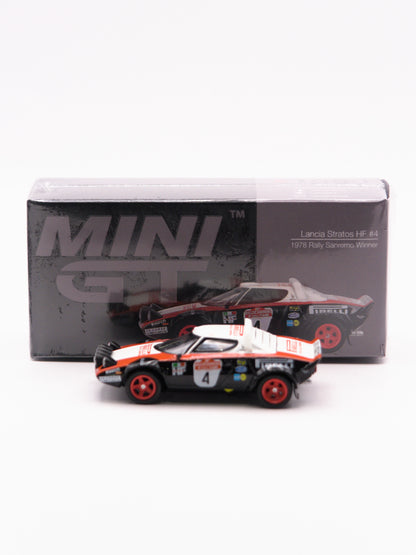 Mini GT #1084 Lancia Stratos HF #4 Sanremo Winner 1978 Czarno Biały *PUDEŁKO
