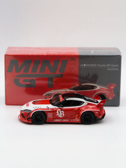 Mini GT #1103 Toyota GR Supra LB-Works Liberty Walk Biało Czerwony