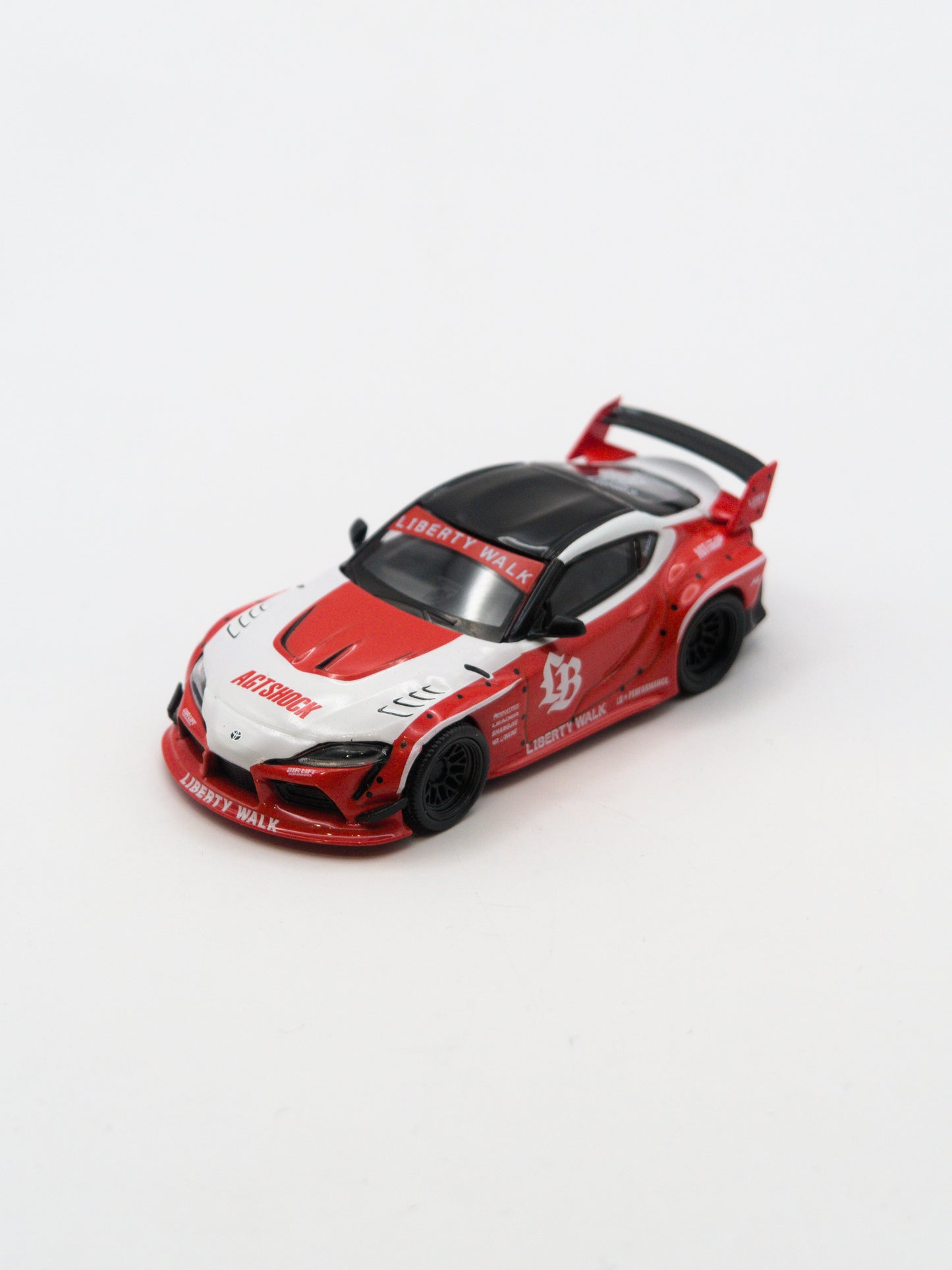 Mini GT #1103 Toyota GR Supra LB-Works Liberty Walk Biało Czerwony