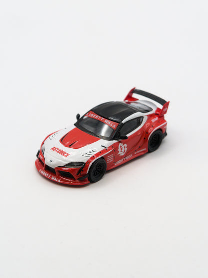Mini GT #1103 Toyota GR Supra LB-Works Liberty Walk Biało Czerwony