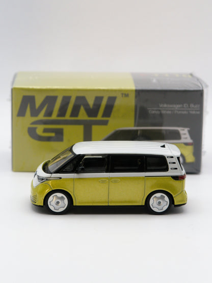 Mini GT #1110 Volkswagen ID. Buzz Żółto Biały