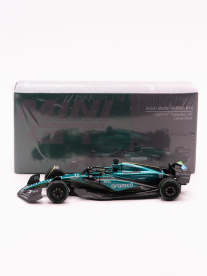 Mini GT #1114 Aston Martin AMR24 #18 Lance Stroll Canadian GP Zielony