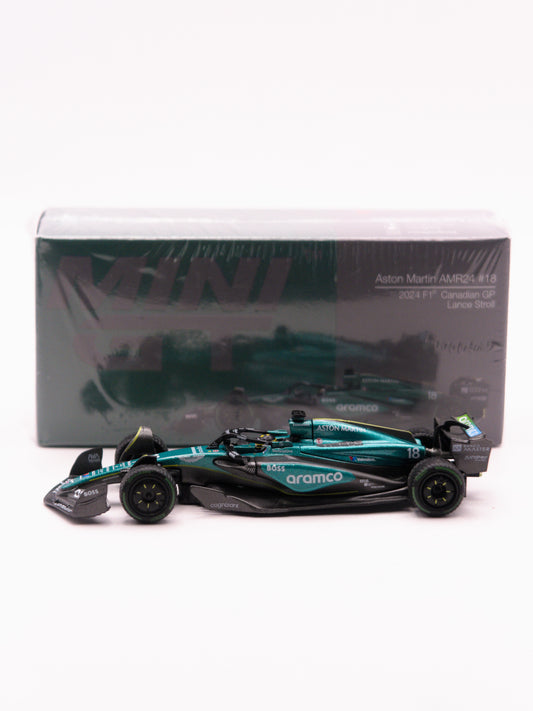 Mini GT #1114 Aston Martin AMR24 #18 Lance Stroll Canadian GP Zielony